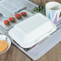 Boîtes à lunch jetables biodégradables pour restaurants, emballages alimentaires à emporter, contenants alimentaires en pulpe de bagasse