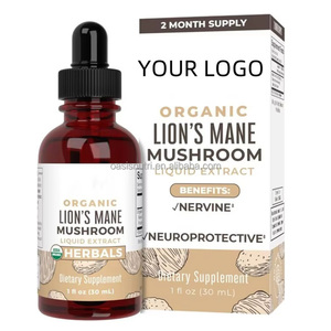 OEM Leones Melena Gota Suplemento a base de hierbas Hongos Complejo Oral Líquido Cerebro Energía Mejorar la memoria Melena De León Hongo Gotas - Product Image 1