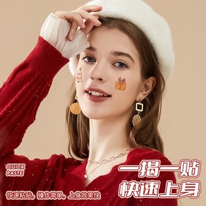 Renne <span class=keywords><strong>flocon</strong></span> <span class=keywords><strong>de</strong></span> <span class=keywords><strong>neige</strong></span> cloche tatouages temporaires emballés individuellement enfants fête <span class=keywords><strong>de</strong></span> Noël faveurs étanche vacances artisanat - Product Image 3