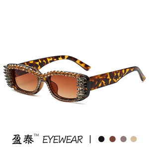 Trendy Square Rhinestone <b>Sunglasses</b> <b>Small</b> <b>Frame</b> Women's UV400 PC Lens Street Style - Product Image 5