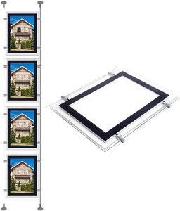 A4 Portrait <b>Real</b> Estate Window Advertising Display Ceiling Hanging Double-sided Slim Led Acrylic <b>Crystal</b> Frame Sign Holder - Product Image 1