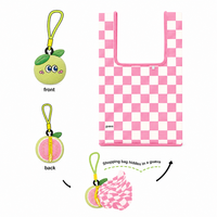Sac de courses pliable personnalisé avec peluches réutilisables et porte-clés en peluche fruit de goyave