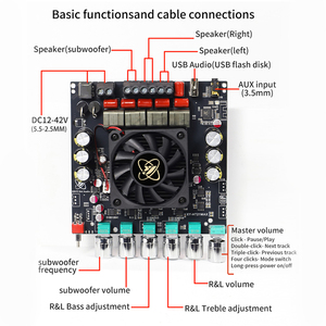 XY-HT21MAX <span class=keywords><strong>2.1</strong></span> Kênh Cho Bộ Khuếch Đại Board DC 12-42V Tpa3223 Chip 200W * 2 + 400W Bass/Treble Điều Khiển Hi-Fi Mô-đun - Product Image 2