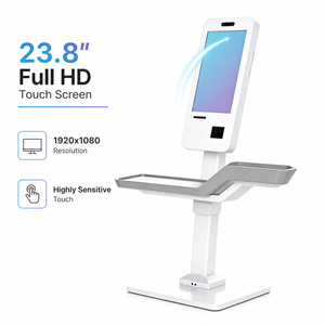 23.8 Inch Android Self Service Kiosk RK3568 4+64 Floor Standing Touch Screen Ordering Machine with 80mm <b>Printer</b> and FM60 <b>Scanner</b> - Product Image 1