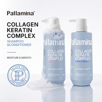 Pallamina Paket Perawatan Rambut Profesional Shampoo dan Kondisioner Dengan Kolagen dan Keratin untuk Rambut Kusut dan Rapuh Perlengkapan Salon