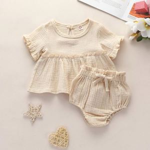 Conjunto de Regalo de Ropa para Bebé, Coloridos Tops de Encaje Dulce, Conjuntos de Pantalones Cortos con Lazo, 0-2 Años, Niñas, Verano, Rosa, Naranja - Product Image 5