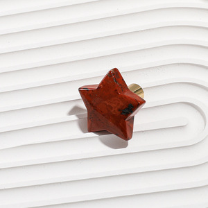 Cartoon Yellow Brass Five-Point Star <b>Single</b>-Hole Drawer Pull Handle for Cabinet Dresser Doors Kitchen Furniture Contemporary - Product Image 3