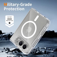 Étui pour iPhone 18 Duo Fold Transparent Magnétique 2.0MM PC + TPU Coque de téléphone portable Coque iPhone Transparente Magnétique D048