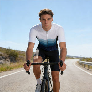 Vêtements de cyclisme légers pour hommes avec blocs de couleur, logo personnalisé, maillot de cyclisme d'été, fabricant de maillots de cyclisme de haute qualité - Product Image 5