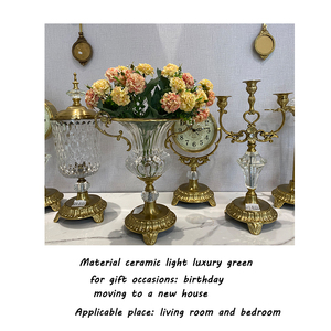Vasi di Lusso in Vetro con Decorazioni in Rilievo, Vaso per Fiori in Cristallo, Stile Europeo Americano Francese, Artigianato per Casa, Soggiorno e Showroom - Product Image 3
