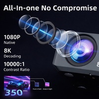 Projecteur LED domestique à commande vocale 1080P Android 9 Wi-Fi double bande pour décodage audio Keystone 8K