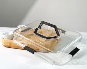 <span class=keywords><strong>Plateau</strong></span> à fruits, à steak, à pâtisserie avec couvercle transparent, planche à découper en bambou, planche à découper double face portable pour <span class=keywords><strong>fromage</strong></span>, cuisine - Product Image 6