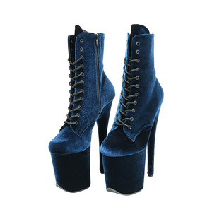 8 "cao gót nền tảng sexy Giày sân khấu trình diễn ăn mặc cực Dance Đảng 20cm strippe Đỏ bơm crossdresser cô dâu - Product Image 4