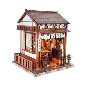 Kit de construction de nichoir à livres et de maison miniature sur le thème du Japon - Kit de maison miniature complet pour l'affichage et la décoration créatifs - Product Image 2