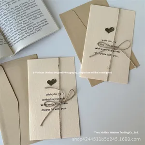 Set di Buste Decorative con Biglietto d'Auguri Stampato a Cuore e Stella a Cinque Punte in Stile Retrò, Regalo di Compleanno con Messaggio di Benedizione - Product Image 4