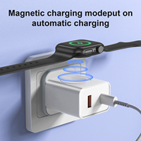 Cargador de Pared Rápido GaN 20W 1A1C PD de HNT OEM al por Mayor para Reino Unido/EE. UU./UE, Compatible con Apple Watch con Carga Inalámbrica Magnética y Protección Contra Incendios