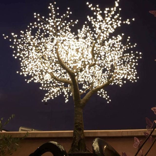 12ft Outdoor Artificial LED Flower Cherry Blossom Motif Tree Light IP65 Christmas Decoration Stylish Christmas Display