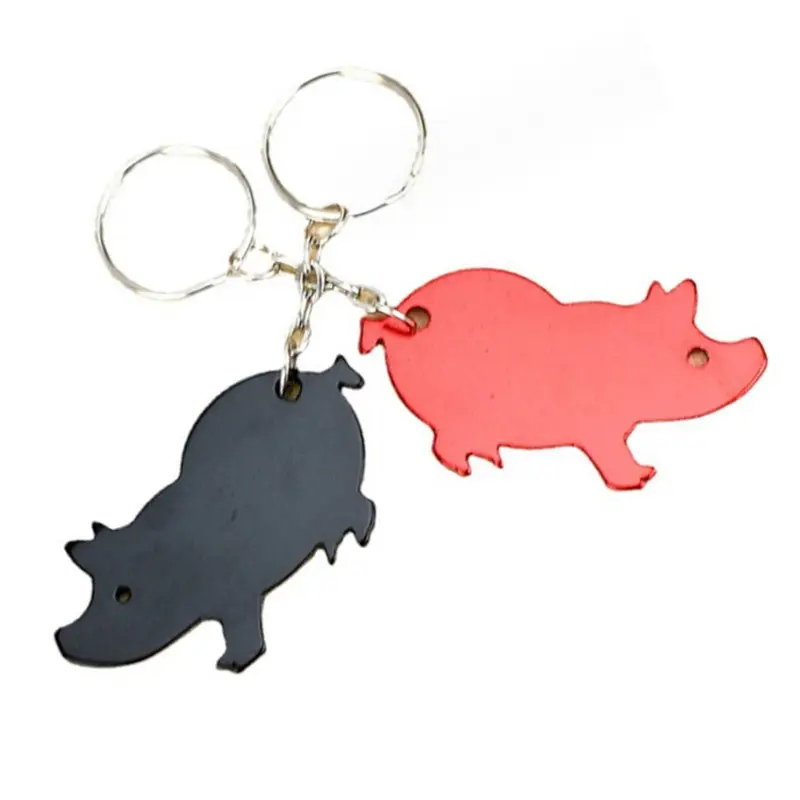 Hxy khuyến mại lợn mở chai Keychain, tùy chỉnh bia Keyring mở Móc chìa khóa mở chai hình dạng lợn cho món quà