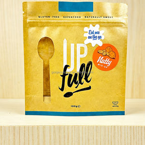 Sac en papier kraft écologique sur mesure pour pain, pâtisseries, snacks, résistant à l'huile et à l'humidité, avec logo et fenêtre - Product Image 3