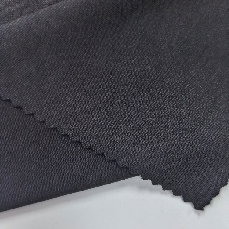 Breathable Plain Dyed Black 265GSM 64%Ten 28%Organic Cotton 8%Spandex Blend 30S Lyocell Single Jersey Fabric For GYM Top,T-shirt