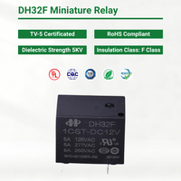 Relais miniature DH32F-1CST-DC12V 32F CQC TUV RoHS 5A PCB 5 broches 12V pour appareils électroménagers, système d'alimentation intelligent et compteur de puissance