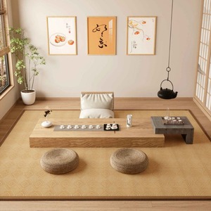 Alfombra cuadrada de bambú Nan estilo japonés, antideslizante, para sala de estar, sala de té, dormitorio. - Product Image 4
