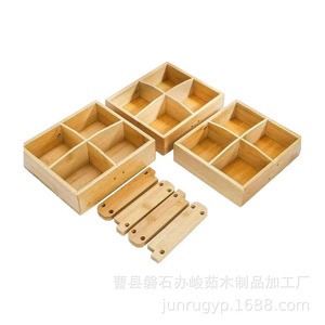 Wooden Tea Bag Storage <b>Rack</b> Desktop <b>Rotating</b> Coffee Tea Organizer Kitchen <b>Spice</b> Holder Rectangle Standing Type 2 Layers - Product Image 5