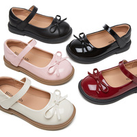 Chaussures plates noires pour filles, style princesse, avec nœud, confortables, pour l'école, les étudiants, les fêtes et les spectacles