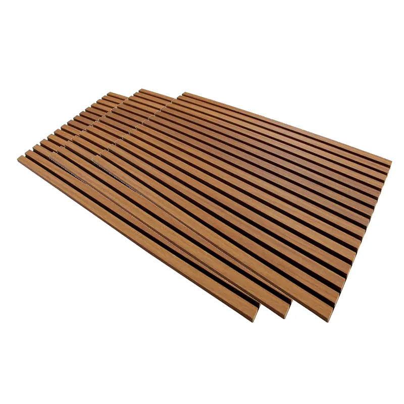 Eco-Friendly Sound Absorption Veneer Solid Oak Wooden Soundproof Slat Panel for Home Theater