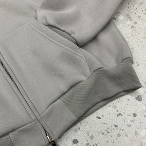 Hoodie personnalisé en coton à épaules tombantes, style essentiel Y2K, épais (400 g/m²), avec fermeture éclair et effet vieilli – Fabricant - Product Image 6
