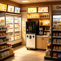 Máquina Expendedora de Café Inteligente con SDK, Pago con Monedas/Código QR, Monitoreo Remoto, Calentamiento a 80°C, Capacidad para 150-200, para Uso sin Supervisión
