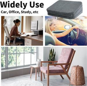 Cojines de Asiento de Coche para Adultos con Espuma Viscoelástica de 3 Alturas, Asiento Elevador de Coche Ajustable para Aliviar el Dolor Lumbar - Product Image 6