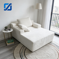 Canapé modulaire convertible moderne en tissu blanc doux et écologique, avec coussins épais rembourrés, idéal pour appartement et salon