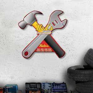 Gestanzte geprägte Garage Zeichen Relief Mann Höhle Vintage Metall Zeichen rustikale Metall Bar Zeichen Retro Wand kunst Plakette - Product Image 4