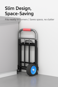 Camion à main pliable robuste 100kg de charge cadre en acier renforcé, roues en caoutchouc solide, chariot utilitaire pliable industriel - Product Image 4