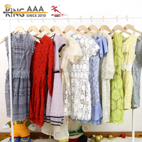 KingAAA Grosir Premium Super Grade a Gaun Wanita Bekas Model Dot Hollow Out Pakaian Wanita Elegan Berbahan Mesh Bal-balan