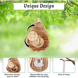 Huisdierenlandje Landelijke Huisjes Vogelhuis Buitendecoratie Tuin Houten Hangende Vogelhuisje Houten Bijenverblijf Houten Insectenverblijf - Product Image 2