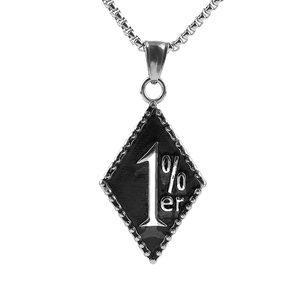 1% ER liontin baja Titanium & jimat perhiasan mode unik grosir kalung baja tahan karat koleksi satu persen - Product Image 1