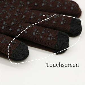 Ventes directes d'usine Gants à écran tactile antidérapants personnalisés pour hommes et femmes Gants d'hiver en acrylique tricotés - Product Image 5