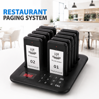 Système d'appel sans fil pour restaurant, 10 bipeurs, 433 MHz, portée 300 m, système d'appel rechargeable pour clients, idéal pour café, aire de restauration, bar