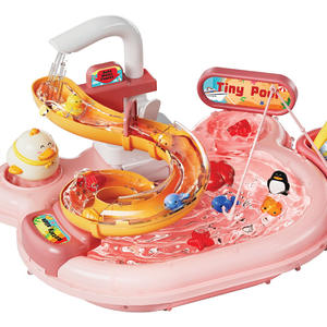 Table de jeu de poisson multifonctionnelle Jouets de cuisine pour enfants Simulation de jeu Fille <span class=keywords><strong>Lave</strong></span>-<span class=keywords><strong>vaisselle</strong></span> électrique Machine à laver Meubles jouets - Product Image 2
