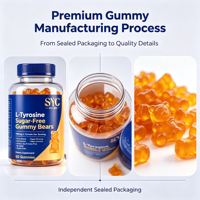 Gummies de L-Tyrosine SYC 1000mg sans sucre, véganes, pour adultes, pour la concentration et le bien-être quotidien – Commande en gros