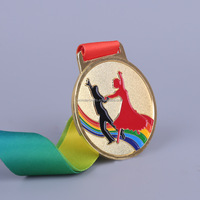 Medallas de Baile para Eventos Deportivos al por Mayor, Medallas de Baile de Salón de Metal Dorado/Níquel/Latón Antiguo, Grabadas con Láser, Duraderas