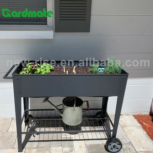 Jardinière surélevée en métal thermolaqué durable avec roues et séparateurs d'espace pour la culture de légumes et de fleurs à la maison, sur la terrasse, le <span class=keywords><strong>balcon</strong></span> ou dans le jardin. - Product Image 6