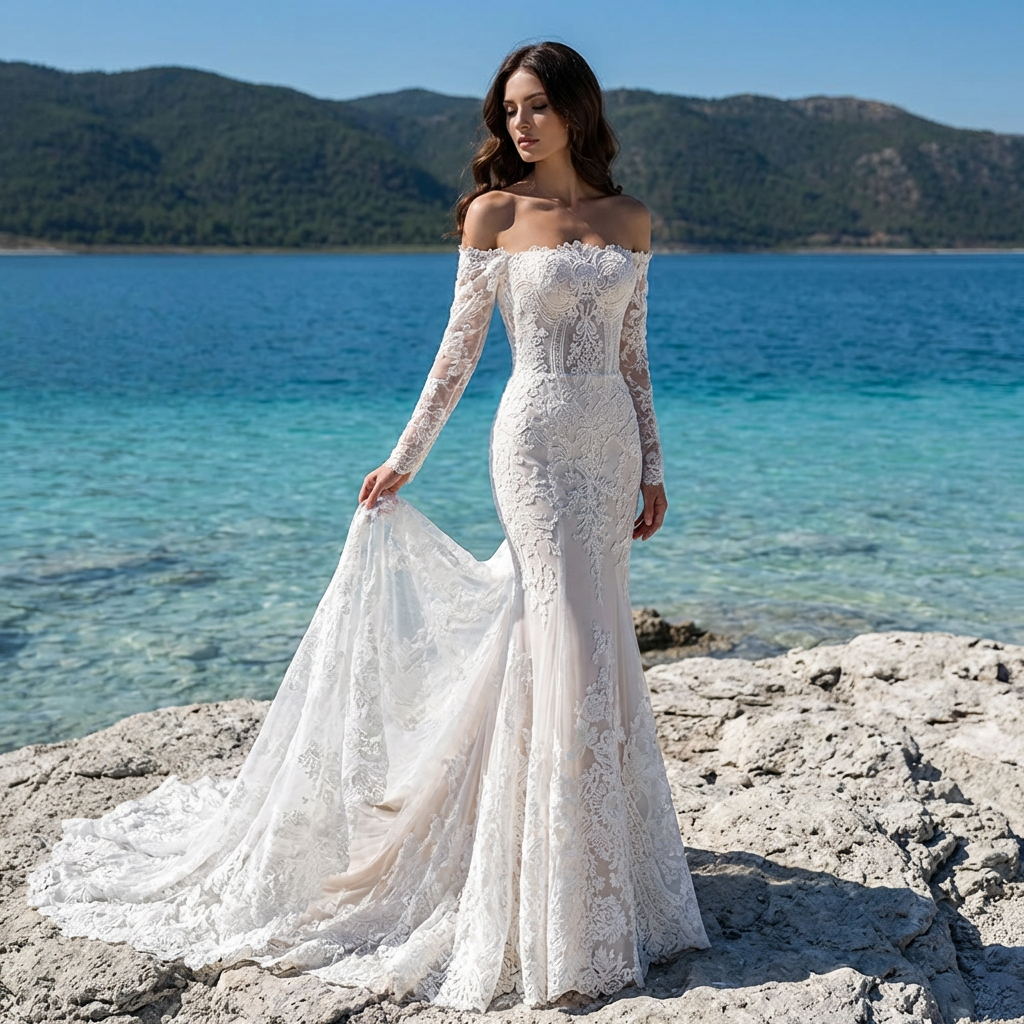 Corset Wedding Gown - Lace Bridal Corset - A-Line Silhouette
