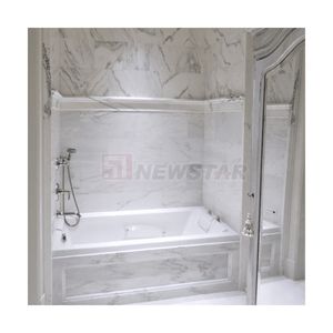 Prix de gros d'usine Newstar, style moderne, taille personnalisée, marbre blanc gris naturel pour les murs de salle de bain, carrelage de contour de la <span class=keywords><strong>baignoire</strong></span> - Product Image 5