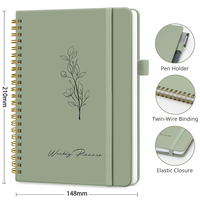 Carnet A5 à spirale en papier épais 100 g/m², le plus vendu en gros, avec reliure métallique double spirale, logo personnalisé, couverture rigide, journal scolaire