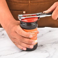 Ouvre-bouteille et ouvre-bocal manuel en acier inoxydable réglable pour couvercles serrés, idéal pour les mains faibles
