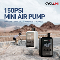 CYCLAMI 150 PSI Bike Pump Electric Portable Mini Bicycle Tires Pump with Digital Gauge Tire Inflator Bike Air Pump