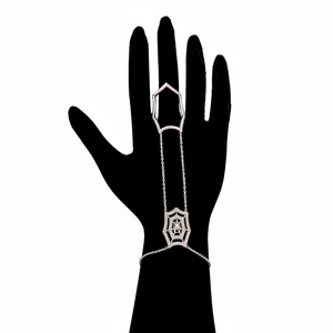 Clear Zircon Design Spider Silk Design Slave Bracelet Mujeres Turco Venta al por mayor Hecho a mano 925 Joyería de plata esterlina - Product Image 2